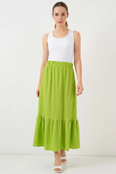 Generic Brand Women's Ruffled Hem Green Skirt