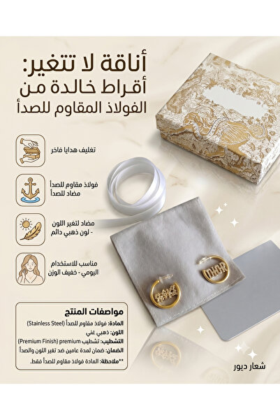 Rexon أقراط دائرية من الفولاذ المقاوم للصدأ بلون ذهبي - مجوهرات أنيقة بتصميم ...