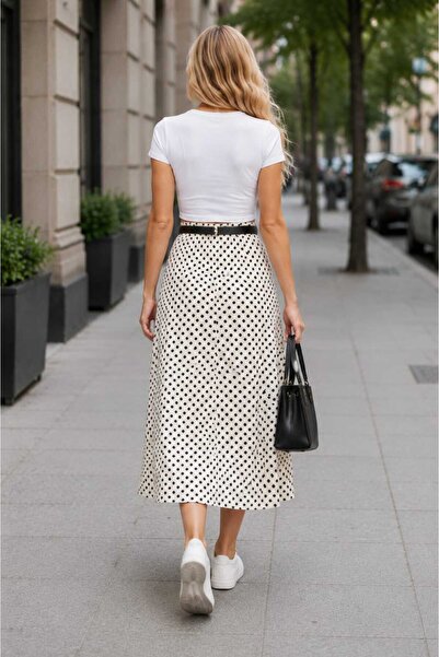 Freeista White Polka Dot Skirt