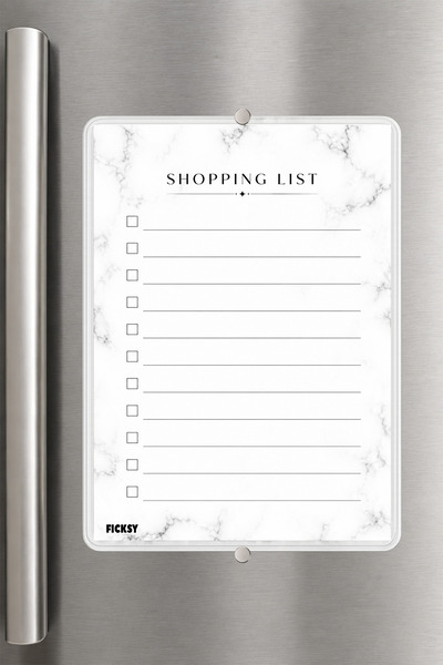 Ficksy Alışveriş Listesi - A5 - Mıknatıslı - PVC - Buzdolabı Notluk & Masaüst...