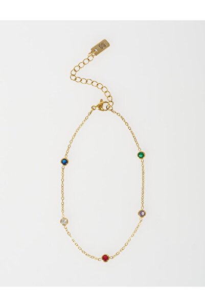 Kayra Mini Stone Anklet Gold