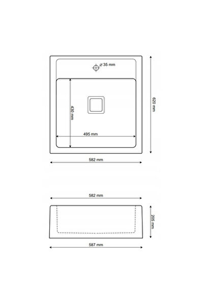 Granitan Set chiuveta, sifon, solutie protectie Granitan, Granit, 620 x 582 m...