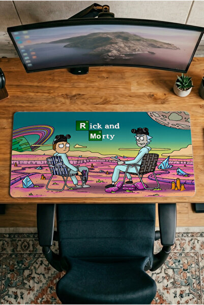 Halura Rick And Morty 30x70 Desenli Dijital Baskılı Oyuncu Mousepad XXL Kayma...