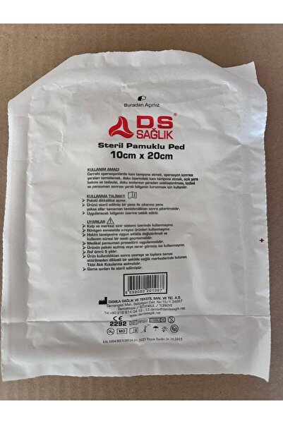 Damla Sağlık 30 -ADET STERİL PAMUKLU PED 10CMX20CM