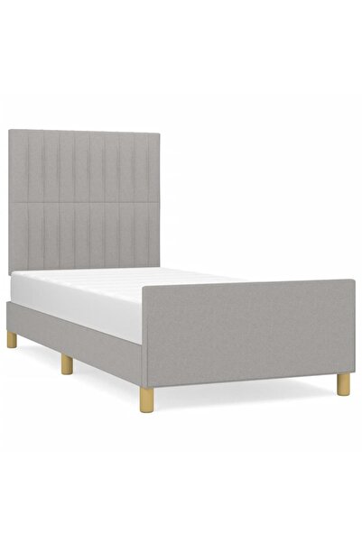 vidaxl Cadru de pat fără saltea, gri deschis, 80x200 cm, textil