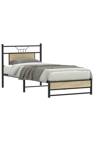 vidaxl Cadru pat fără saltea, stejar sonoma 75x190 cm lemn prelucrat
