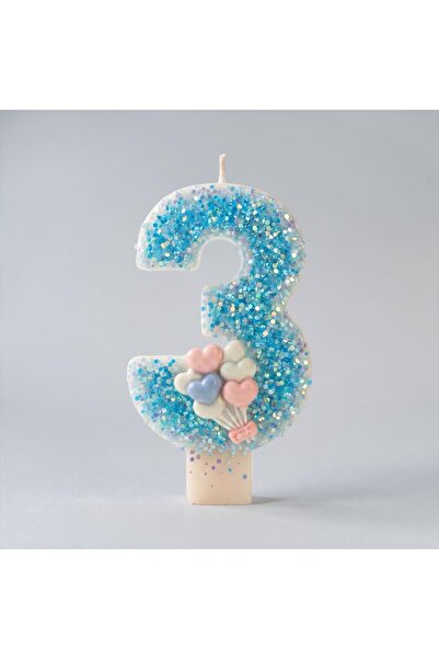 Miki & Miki Mavi Pullu Pasta Mumu Doğum günü mum 3 yaş Balon Konsept