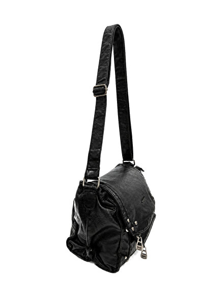 Sanmorris Trok Detailed Covered Washed Leather Women's Crossbody Shoulder Bag...