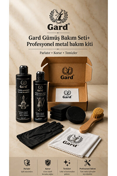 Gard Gümüş Bakım Seti - Gümüş Şampuanı 240 ml + Gümüş Cilası 125 ml + Profesy...
