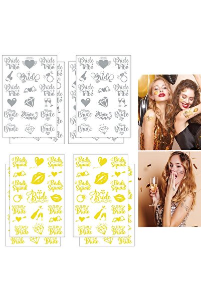 Qpout Set 144 Tatuaje Temporare Team Bride, Petrecerea Burlacitelor, Aplicare...