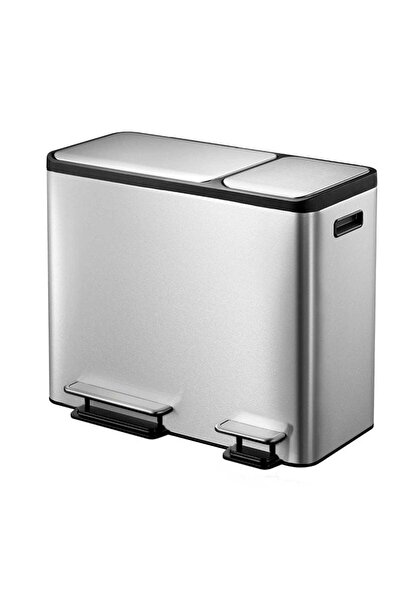 EKO Coș de gunoi cu pedală, EKO, EcoCasa, 15+15+15 L, 3 compartimente, inox