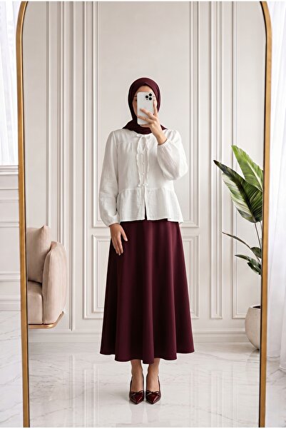 Holehola Clara V-Neck Tied Muslin Shirt-Eu3279 Ecru