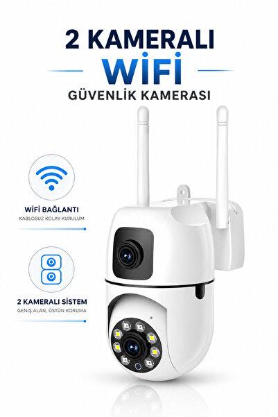 ONQAM 2 Kameralı WİFİLİ Adaptörlü Gece Görüşlü Karşılıklı Konuşma Özellikli G...