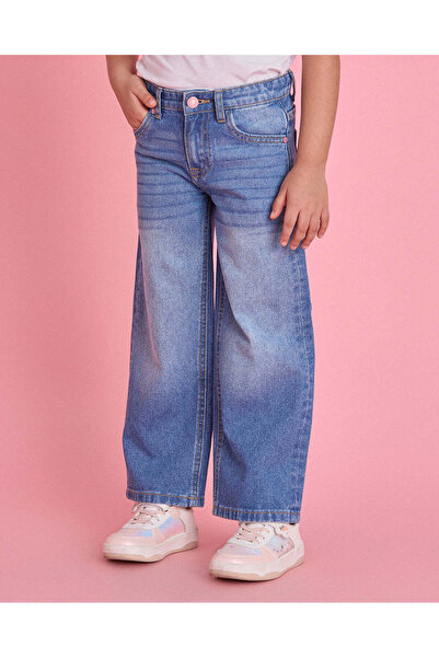 REDTAG Girls Blue Plain Jeans