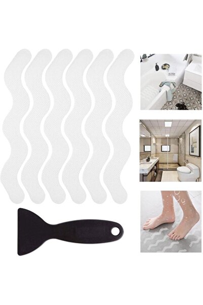 Arabest 24-Piece Non-Slip Stickers,S-Shaped Wave Design,Transparent PEVA,Stro...