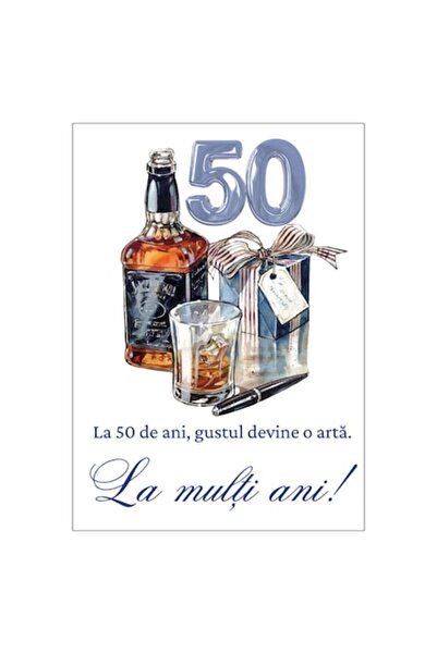 OEM Felicitare 13x18 cm cu plic, La mulți ani 50 ani