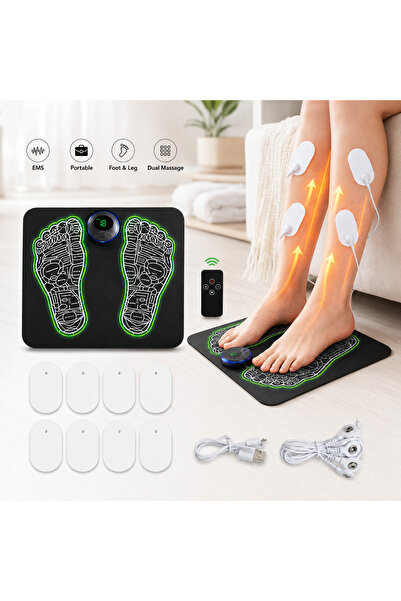 miraza Aparat Masaj Picioare EMS, Covoras Electric, Masaj Talpi si Gambe, 8 M...