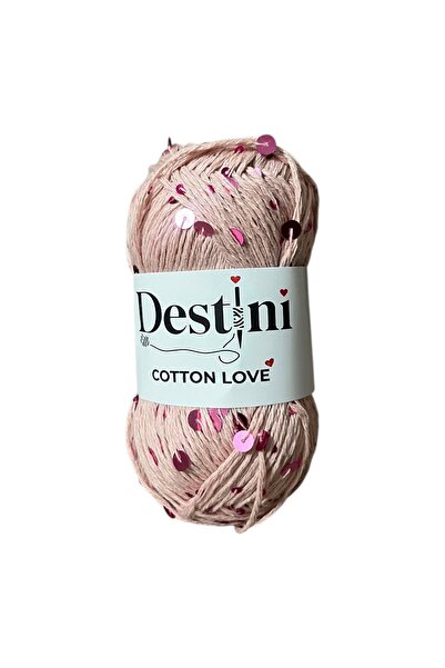 destini Cotton Love Shine Pullu ip yazlık bere çanta elbise el örgü ipi 1 Ade...