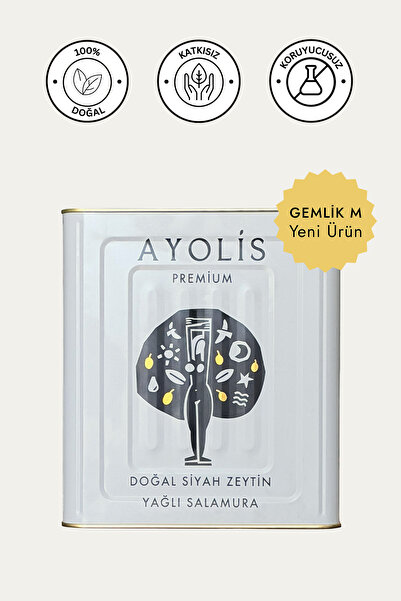 Ayolis Premium Gurme Yağlı Salamura Siyah Zeytin M 10 Kg (Zeytinyağlı)