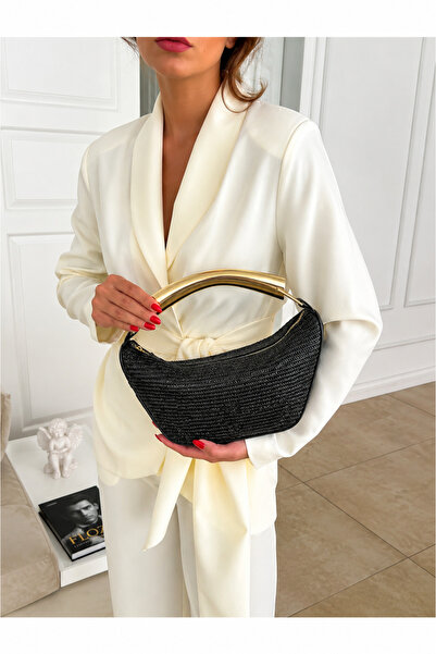 Adox Çanta Ri̇ley Wicker Black Women's Hand and Shoulder Bag