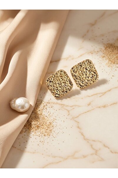 Nuveria Aurora Square Earrings Gold Color Premium Geometric Design Women's Je...