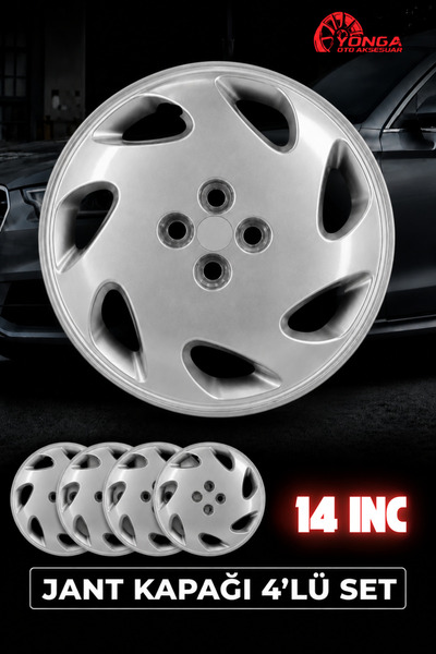 YONGA OTO AKSESUAR HONDA CİVİC 14 İnç Kırılmaz Jant Kapağı 4 Adet Gümüş + 4 A...