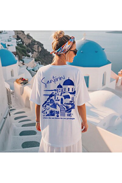 Grafftee Clothing Santorini Printed Unisex Oversize T-Shirt