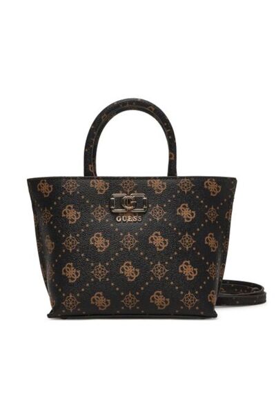 Guess EMELIE LOGO KOYU KAHVE KADIN MINI TOTE ÇANTA