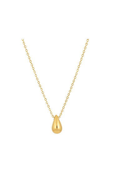 Black Season 18K Gold Plated Water Drop Necklace-24"