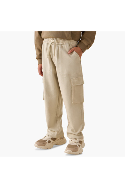 Juniors Elasticated Drawstring Cargo Joggers