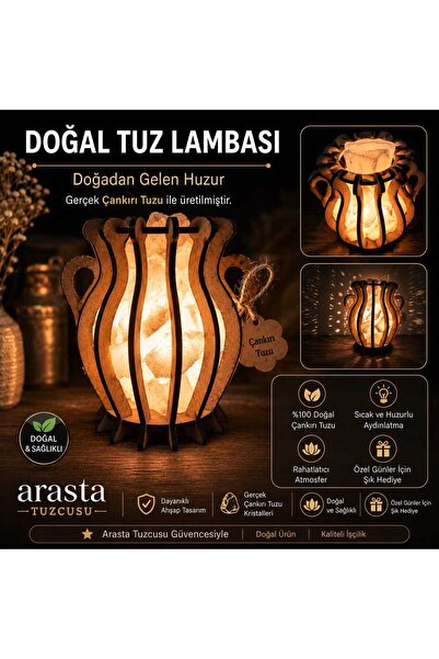ARASTA TUZCUSU ÇANKIRI KAYA TUZU İNANDIK VAZO MODELİ TUZ LAMBASI