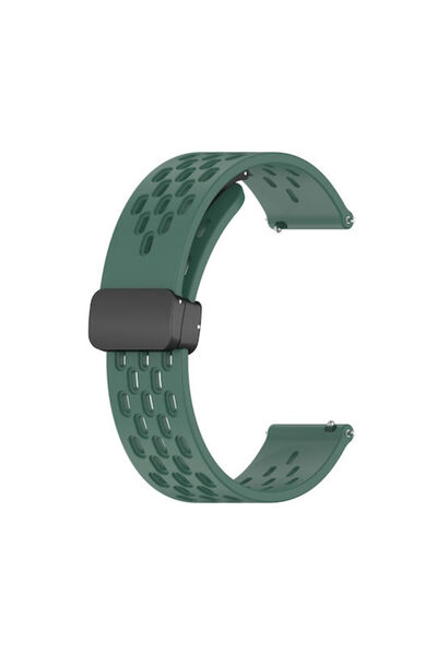OEM Λουράκι με τρύπες σιλικόνης πράσινο (Galaxy Watch4/5/6/7/FE/4 Classic/6 C...