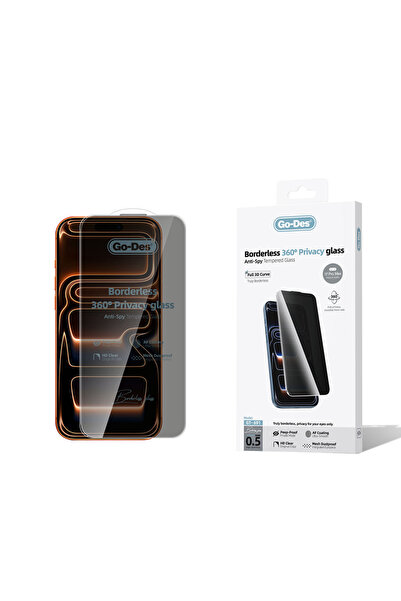 Go-Des iPhone 17 Pro Max Uyumlu Go Des Borderless Privacy Hayalet Temperli Ca...