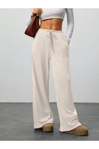 Take Two By Styli women's texture drawstring waist wide leg pants