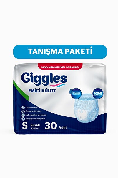 giggles Yetişkin Emici Külot Bez Small Bel Ölçüsü 50-90cm Islaklık Göstergeli...