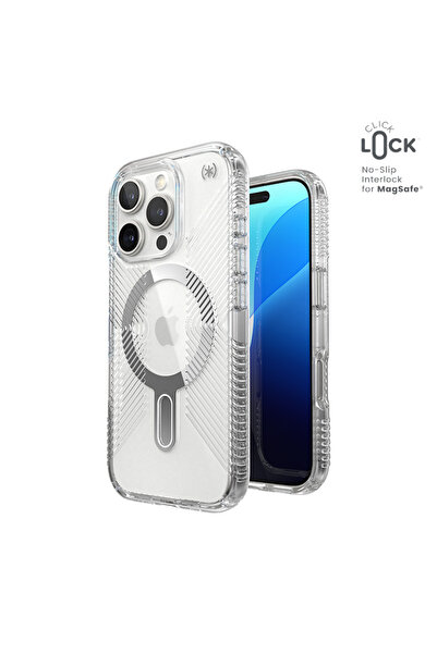 Speck Presidio Perfect-Clear Grip ClickLock & MagSafe pentru iPhone 16 Pro tr...