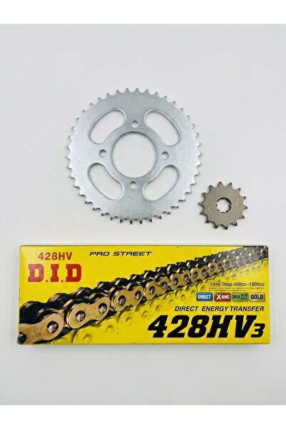 İthal SUZUKİ GN 125 ZİNCİR DİŞLİ SETİ ÖN 14T - ARKA 42T - DID 428HV3 128L GOL...