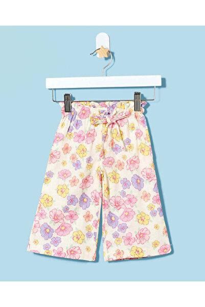 REDTAG Infant Girls White Printed Trousers