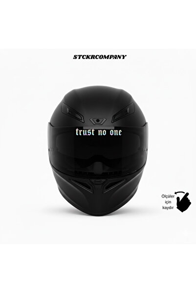 STCKRCO Trust No One Vizör Önü Sticker - Kimseye Güvenme Vizör Önü Çıkartma -...