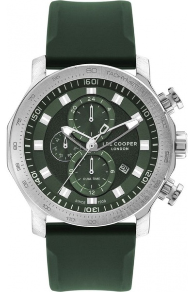 Lee Cooper Ceas de modă verde pentru bărbați LC07631.377, pentru un cadou.