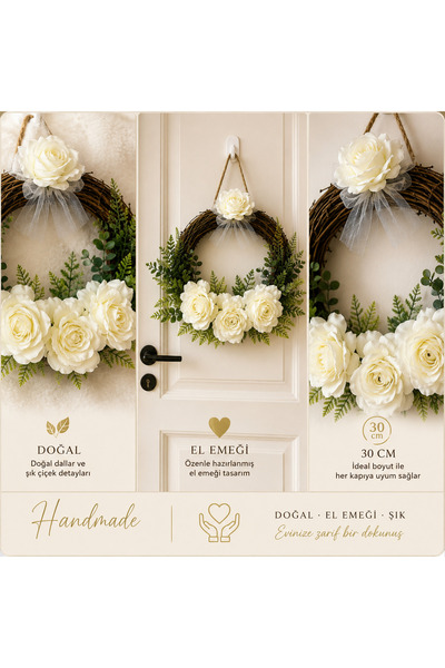 Marrone Cream Rose Door Ornament