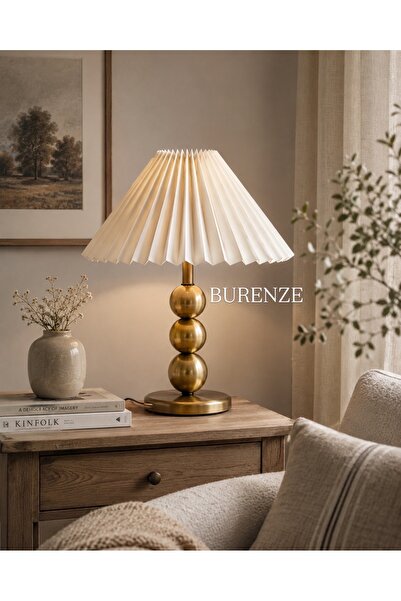 Buiva Modern Monroe Abajur Eskitme Gold Umbrella Pileli Abajur Metal Gövde E-...