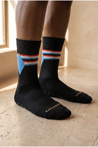 Katia&Bony Unisex Striped Padel Black Socks