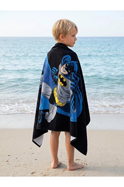 Batman Printed Towel - Navy Blue