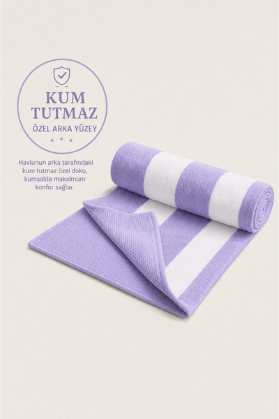 SEVHOME CONCEPT Plaj Havlusu Kum Tutmaz Özel Seri,%100 Gerçek Pamuk -Polyeste...
