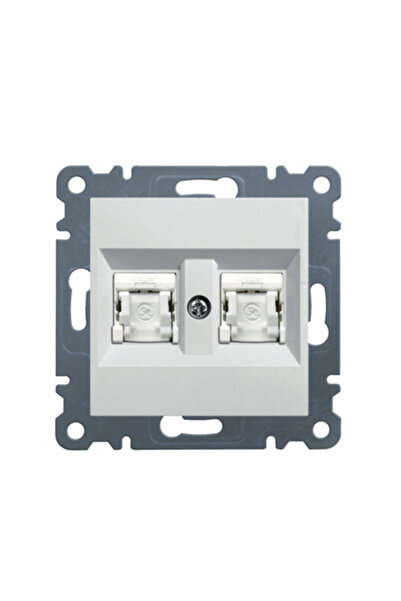 hager Priză date 2xRJ45, Cat.6 UTP-alb WL2160