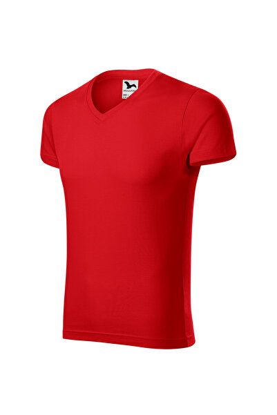 Malfini Tricou din bumbac cu decolteu în V, croială slim.