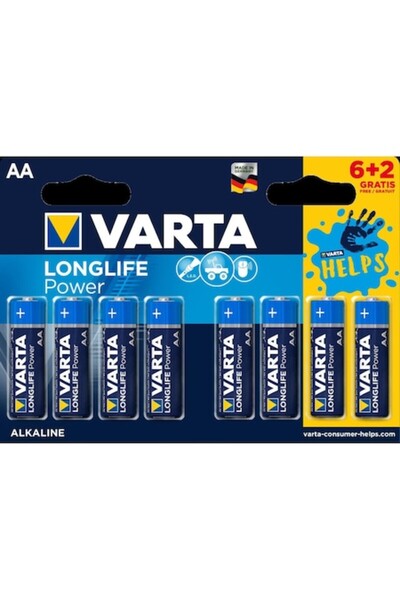 Varta Алкални батерии Longlife Power, AA, 6 + 2 бр.