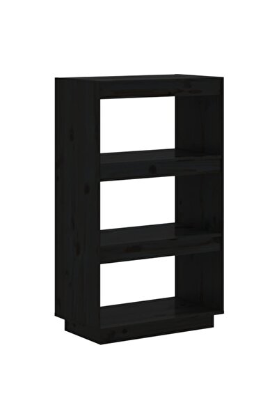 vidaxl Bibliotecă/Separator cameră negru 60x35x103 cm lemn masiv pin