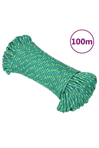 vidaxl Frânghie de barcă, verde, 5 mm, 100 m, polipropilenă
